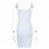 Women Sexy Sling Dress Fashion Slim Fit Backless Bodycon Mid skirt Simple Solid Color Pullover Dress For Party 1 L