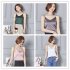 Women Sexy Sling Vest Ice Silk V Collar Sleeveless Solid Color Tops Pink S