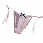 Women  Sexy  Underpant Lace up Adjustable Panties See through Embroidery Plus Size Thong White One size