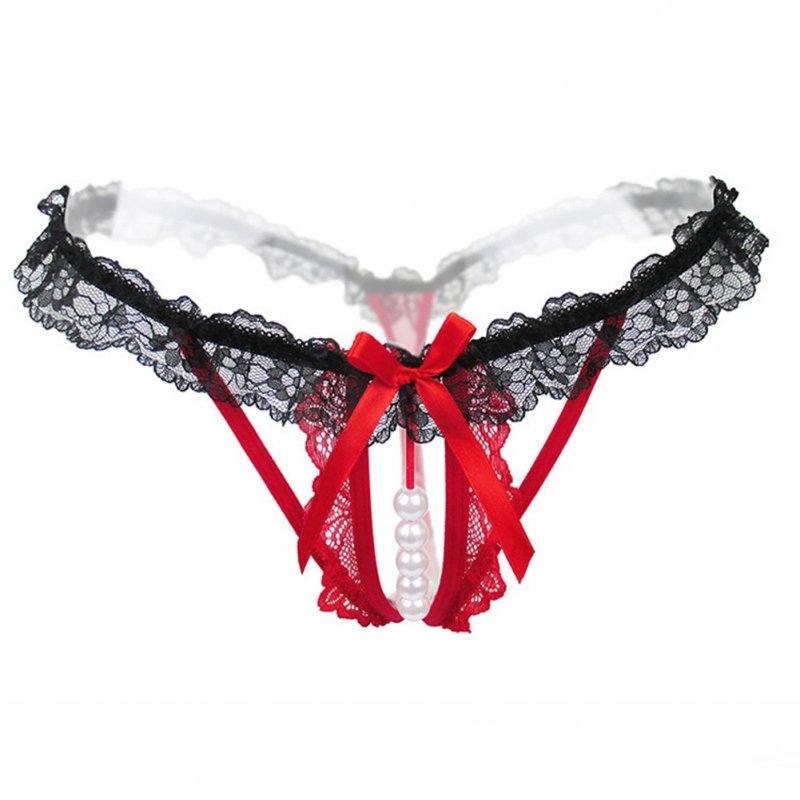 Wholesale Women Sexy Underwear Pearl G-string Lace Ladies Panties Underwear  Pants Thong 2167 # Red_One size From China