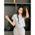 Women Short Sleeves Blouse Trendy Round Neck Sweet Embroidered Ruffled T shirt Sexy Slim Fit Crop Tops fog blue XXL