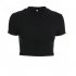 Women Short Sleeves Crop Tops Summer Sexy Slim Fit High Waist T shirt Casual Round Neck Solid Color Blouse without strap L