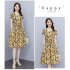 Women Short Sleeves Dress Fashion Sweet Floral Printing Large Swing Dress Casual Round Neck Pullover A line Skirt pink M