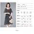 Women Short Sleeves Dress Fashion Elegant V neck Leaves Printing A line Skirt Casual Loose Pullover Dress beige M