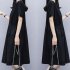 Women Short Sleeves Dress Simple Elegant Solid Color Round Neck A line Skirt Loose Casual Dress With Pockets black 2XL