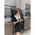Women Short Sleeves Dress Summer Trendy Doll Collar Slimming A line Skirt Large Size Casual Pullover Dress White M