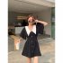 Women Short Sleeves Dress Summer Trendy Doll Collar Slimming A line Skirt Large Size Casual Pullover Dress White M