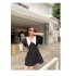 Women Short Sleeves Dress Summer Trendy Doll Collar Slimming A line Skirt Large Size Casual Pullover Dress White M