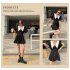 Women Short Sleeves Dress Summer Trendy Doll Collar Slimming A line Skirt Large Size Casual Pullover Dress White S