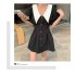 Women Short Sleeves Dress Summer Trendy Doll Collar Slimming A line Skirt Large Size Casual Pullover Dress White M