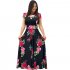 Women Short Sleeves Dress Fashion Floral Digital Printing Large Swing Long Skirt Summer Round Neck Large Size Dress D short sleeve XL