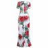 Women Short Sleeves Dress Fashion Floral Digital Printing Large Swing Long Skirt Summer Round Neck Large Size Dress E short sleeve M
