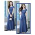 Women Short Sleeves Dress Summer Ice Silk Round Neck Pullover A line Skirt Casual Simple Solid Color Midi Skirt green XXXL