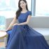 Women Short Sleeves Dress Summer Ice Silk Round Neck Pullover A line Skirt Casual Simple Solid Color Midi Skirt green L