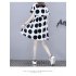 Women Short Sleeves Maternity Dress Fashion Polka Dot Printing Round Neck A line Skirt Loose Casual Large Size Dress White XL