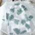 Women Short Sleeves T shirt Summer Hawaiian Printing Beach Shirt Men Loose Casual Sunscreen Tops green XL