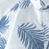 Women Short Sleeves T shirt Summer Hawaiian Printing Beach Shirt Men Loose Casual Sunscreen Tops blue XL