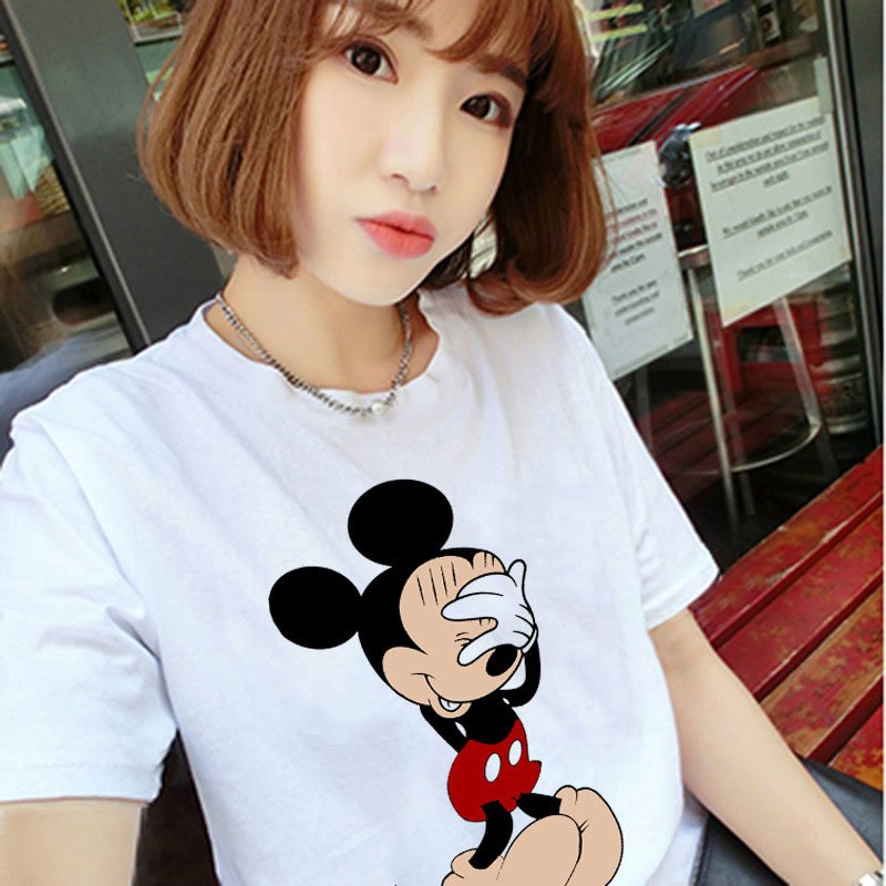 Women Short-sleeved Spring Summer Loose T-shirt All Matching Tops White_L