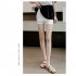 Women Shorts Double layer High Stretch Seamless Short Leggings Skirt Solid Color Safety Pants 1899 black Plus size