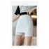 Women Shorts Double layer High Stretch Seamless Short Leggings Skirt Solid Color Safety Pants 1899 black Plus size