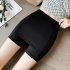 Women Shorts Double layer High Stretch Seamless Short Leggings Skirt Solid Color Safety Pants 1899 black Plus size