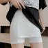 Women Shorts Double layer High Stretch Seamless Short Leggings Skirt Solid Color Safety Pants 1899 black Plus size