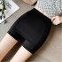 Women Shorts Double layer High Stretch Seamless Short Leggings Skirt Solid Color Safety Pants 1899 black Plus size