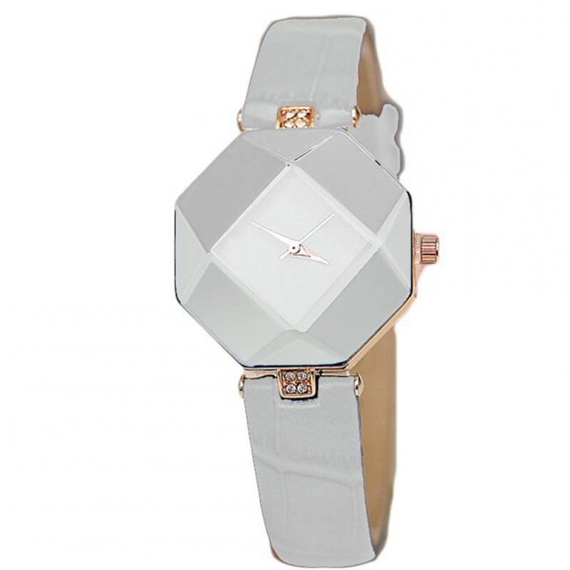 Women Simple Fashion High-precision Rhombus Quartz Watch white