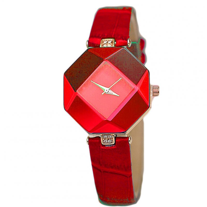 Women Simple Fashion High-precision Rhombus Quartz Watch red