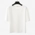 Women Simple Solid Color Round Neck Short sleeves Loose T shirt