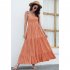 Women Sleeveless Dress High Waist Large Swing Long Skirt Elegant Solid Color Casual Dress black M