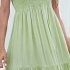 Women Sleeveless Dress High Waist Large Swing Long Skirt Elegant Solid Color Casual Dress green L