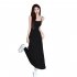 Women Sleeveless Dress Sexy Backless High Waist Long Skirt Elegant Solid Color Spaghetti Strap Dress black 3XL