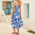 Women Sleeveless Dress Sexy Backless High Waist Long Skirt Summer Sweet Printing Dress For Travel Party green stripes S