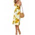Women Sleeveless Long Dress Fashion Printing Elegant Beach Backless Sling Skirt for Summer