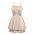 Women Sleeveless Short Jumpsuit Elegant Simple Solid Color Romper Slimming Casual Breathable Jumpsuit apricot L