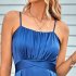 Women Sleeveless Short Jumpsuit Elegant Simple Solid Color Romper Slimming Casual Breathable Jumpsuit haze blue XL