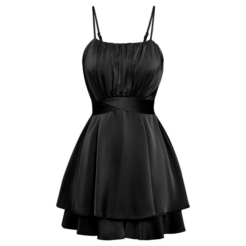 Women Sleeveless Short Jumpsuit Elegant Simple Solid Color Romper Slimming Casual Breathable Jumpsuit black L