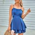 Women Sleeveless Short Jumpsuit Elegant Simple Solid Color Romper Slimming Casual Breathable Jumpsuit black L