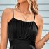 Women Sleeveless Short Jumpsuit Elegant Simple Solid Color Romper Slimming Casual Breathable Jumpsuit black L