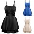 Women Sleeveless Short Jumpsuit Elegant Simple Solid Color Romper Slimming Casual Breathable Jumpsuit black L