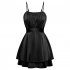 Women Sleeveless Short Jumpsuit Elegant Simple Solid Color Romper Slimming Casual Breathable Jumpsuit black XL