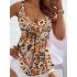 Women Sleeveless T shirt Fashion V neck Elegant Printing Casual Tank Tops For Party blue L