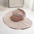 Women Solid Color Large Edge Breathable UV Protection Hats Light pink