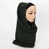 Women Solid Color Pearls Chiffon Scarf Muslim Lady Hood Headcloth