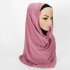 Women Solid Color Pearls Chiffon Scarf Muslim Lady Hood Headcloth