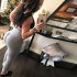 Women Solid Color Yoga Pants Casual Sports High Waist Gym Leggings Pants Slim Fit blue XL