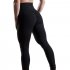 Women Solid Color Yoga Pants Casual Sports High Waist Gym Leggings Pants Slim Fit black L