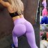 Women Solid Color Yoga Pants Casual Sports High Waist Gym Leggings Pants Slim Fit blue S