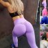 Women Solid Color Yoga Pants Casual Sports High Waist Gym Leggings Pants Slim Fit Light gray L